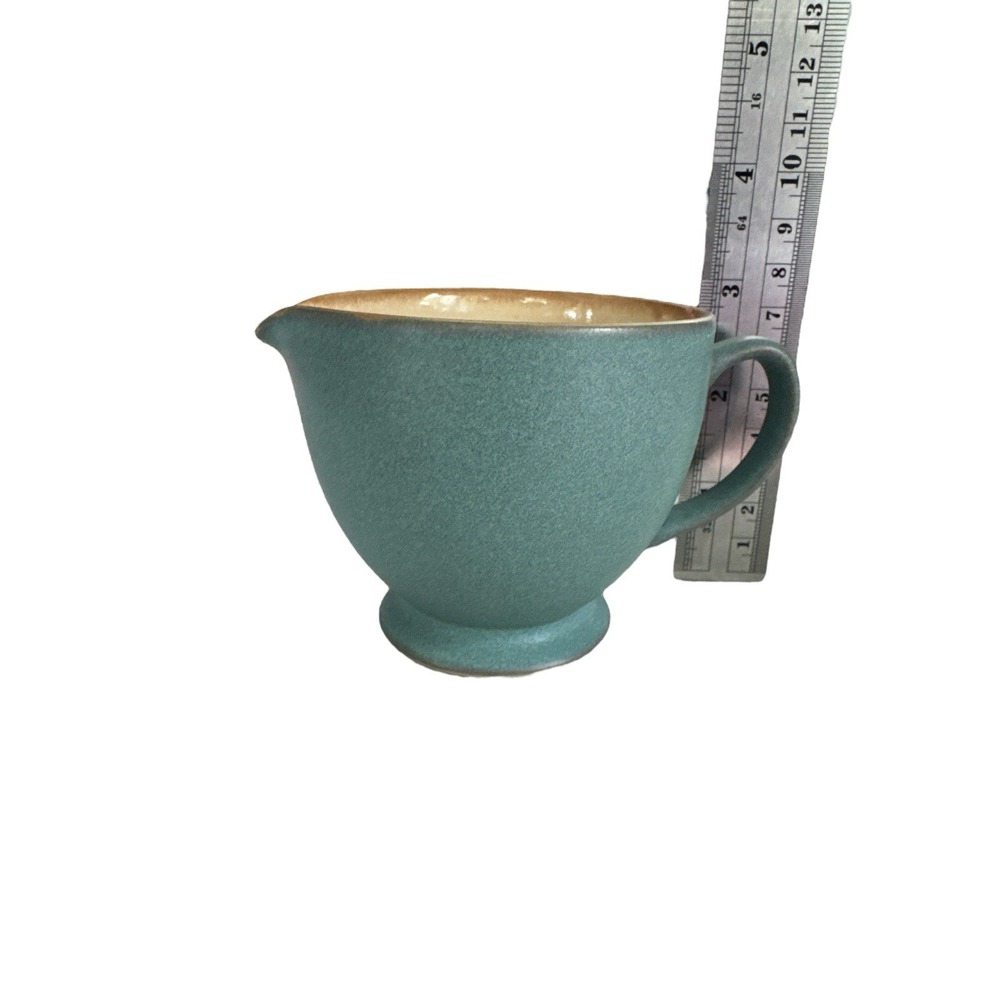 Denby Langley Luxor 8oz Creamer Green Sand MINT 2 3/4" England Vtg - Picture 3 of 6
